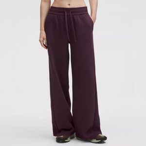 Lululemon Scuba Mid-Rise Wide-Leg Pant Regular Black Plum Medium 31" Inseam